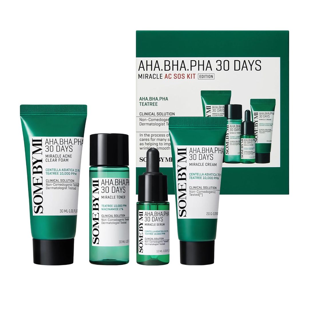 AHA, BHA, PHA 30 Days Miracle AC SOS Kit [4 pcs] - SOME BY MI