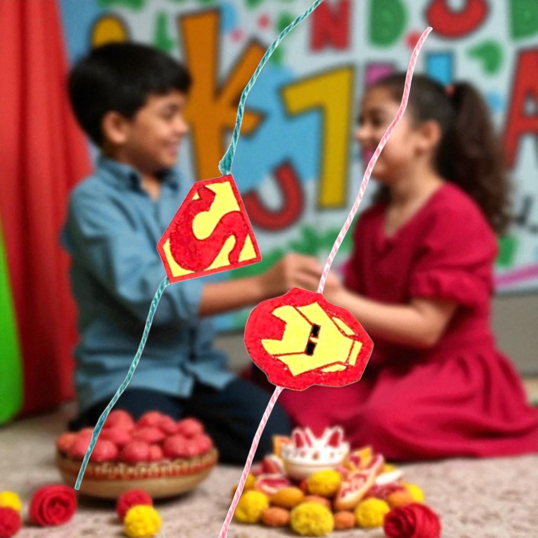 Superhero Plantable Seed Paper Rakhi for Rakshabandhan 2025 (Iron Man & Superman & Spider-Man Designs