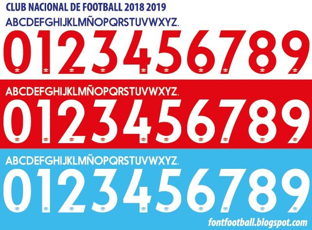 Font Vector Club Nacional de Football 2018 2019 kit