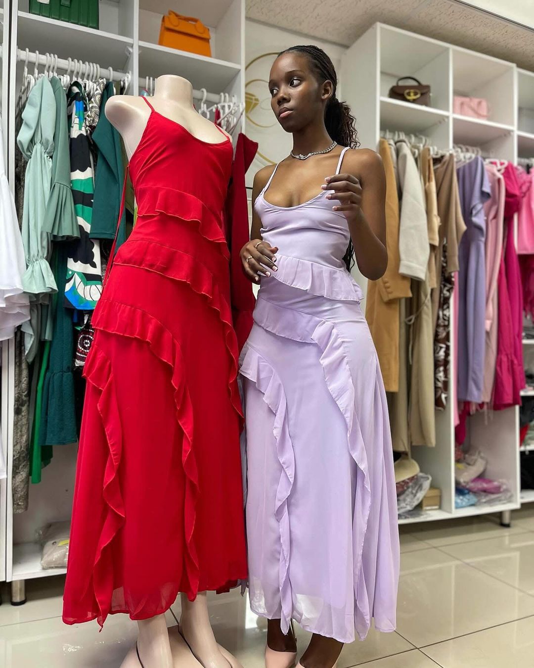 Ruffle hem dress 