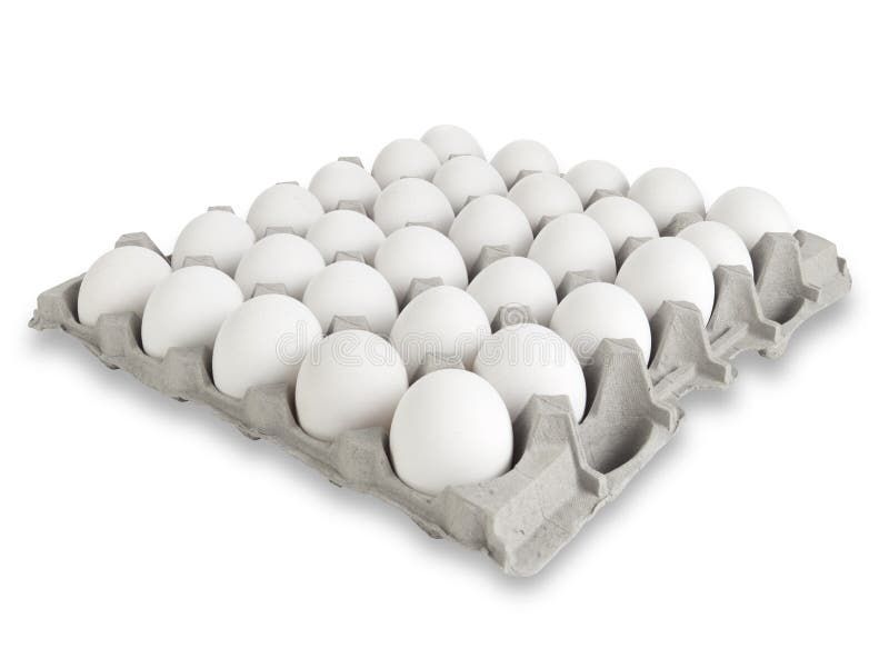 Cartón de huevos blancos 
