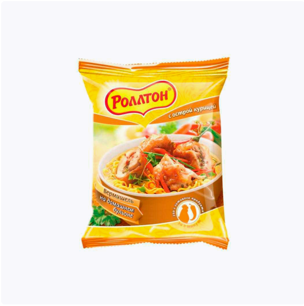 Лапша Роллтон (острым кур вкусом) 60г