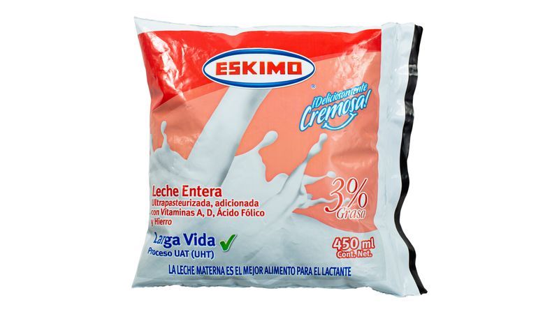 Leche Eskimo Ultrapasteurizada Entera 3% Grasa - 450ml