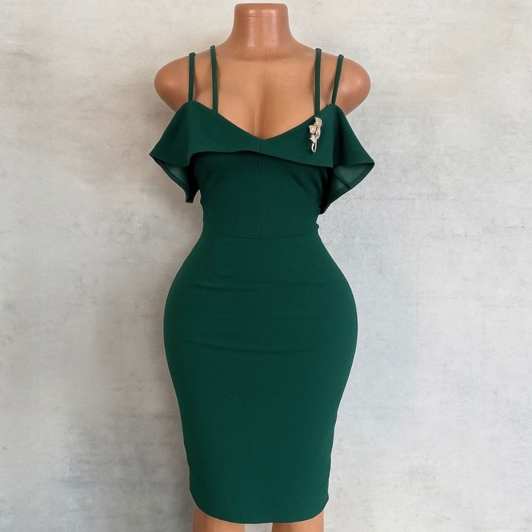 Robe bretelle décolleté 