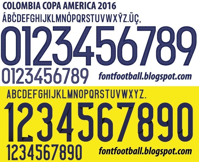 Font Vector Colombia Copa America Centenario 2016 kit