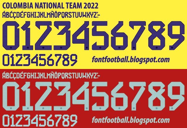 Font Vector Colombia National Team 2022 kit