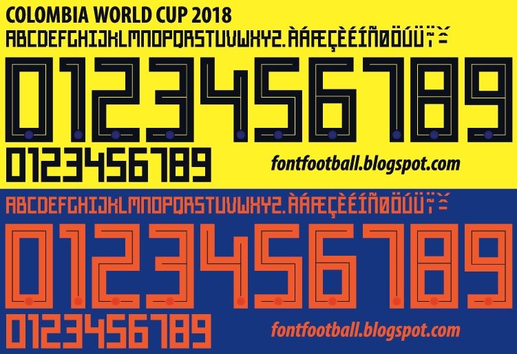 Font Vector Colombia World Cup 2018 kit