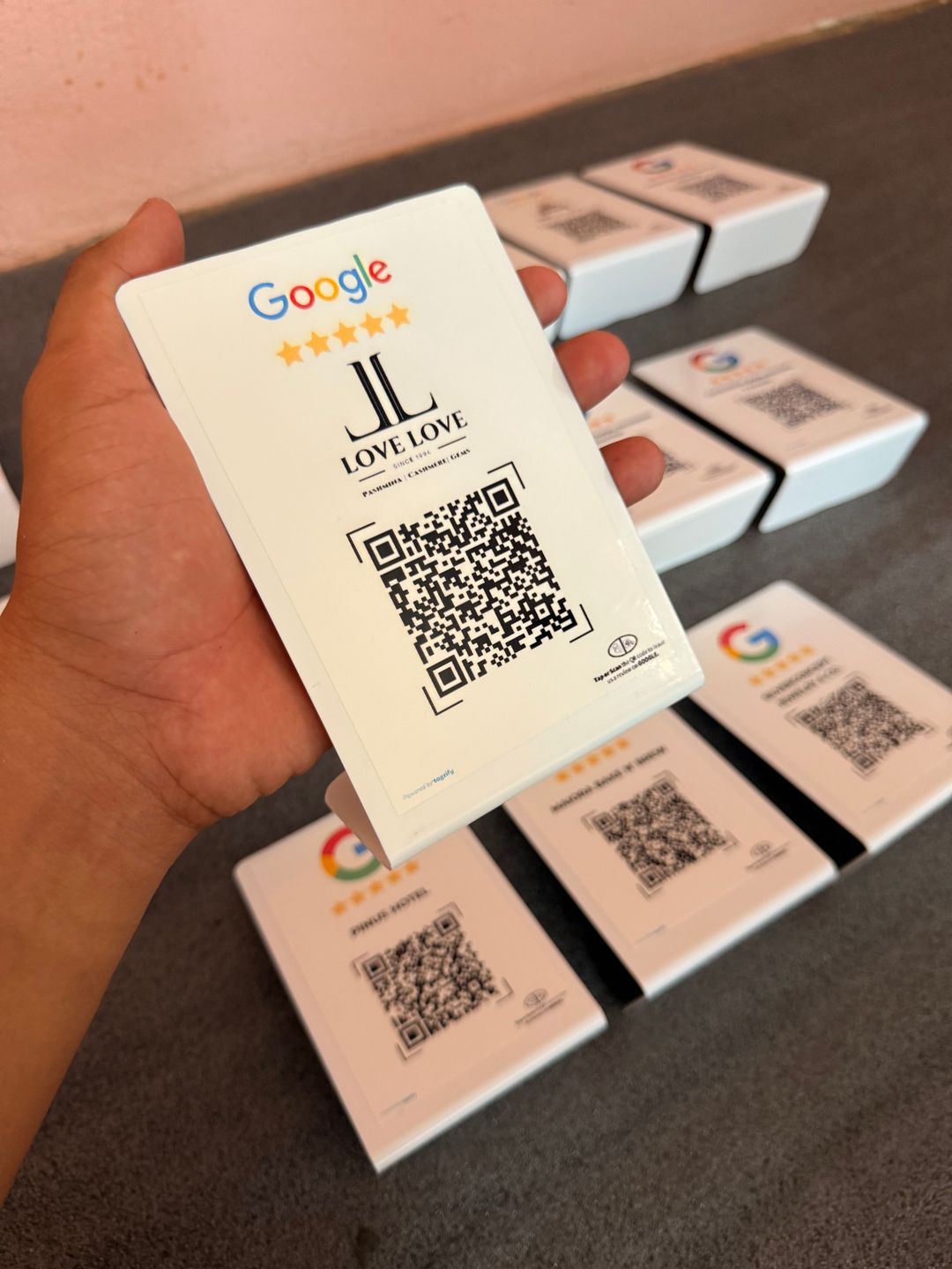 Google review qr stand