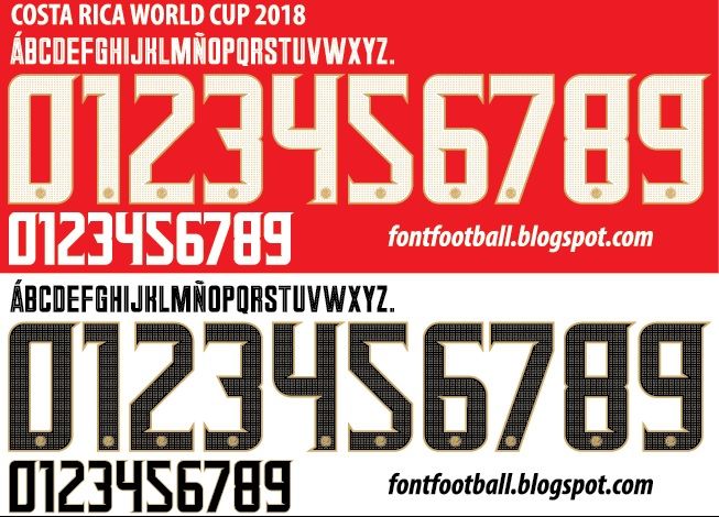 Font Vector Costa Rica World Cup 2018 kit