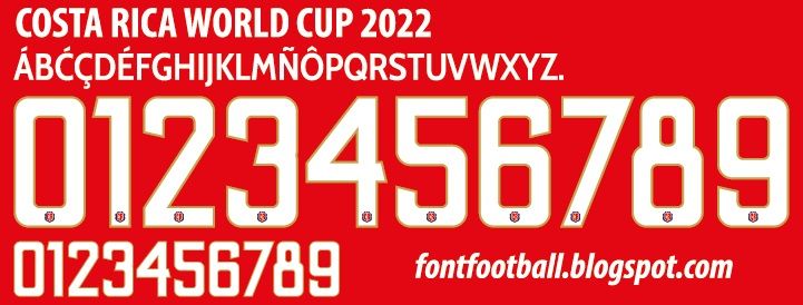 Font Vector Costa Rica World Cup 2022 kit