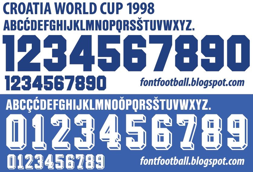 Font Vector Croatia World Cup 1998 kit