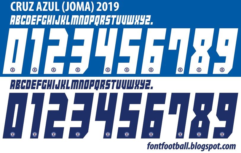 Font Vector Cruz Azul (Joma) 2019 kit