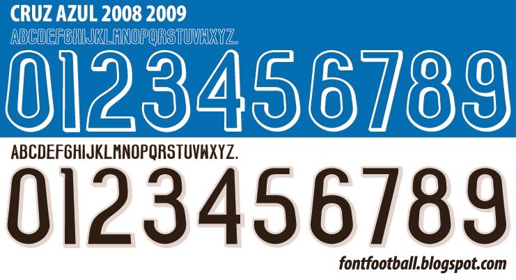 Font Vector Cruz Azul 2008 2009 kit