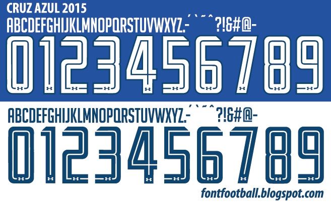 Font Vector Cruz Azul 2015 Shirt