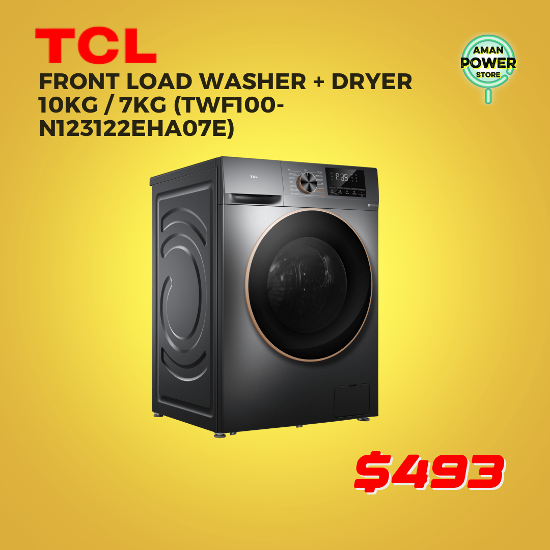 TCL FRONT LOAD WASHER + DRYER 10KG / 7KG (TWF100-N123122EHA07E)