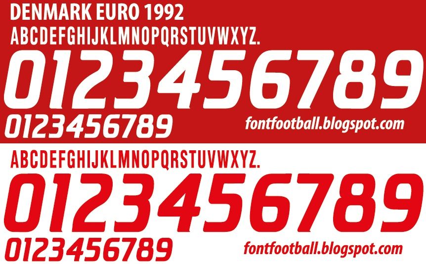 Font Vector Denmark Euro 1992 kit