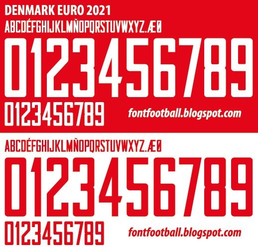 Font Vector Denmark Euro 2020 2021 kit