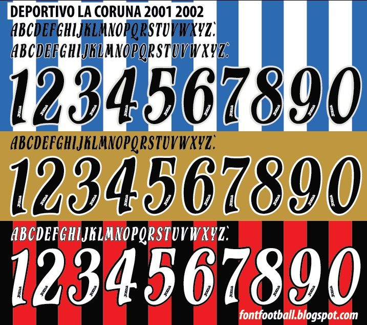 Font Vector Deportivo La Coruna 2001 2002 kit