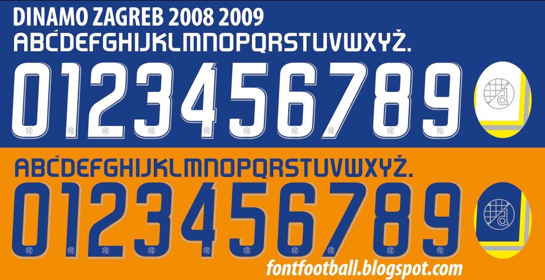 Font Vector Dinamo Zagreb 2008 2009 kit