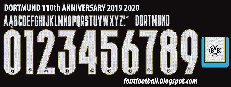 Font Vector Dortmund 110th Anniversary 2019 2020 kit