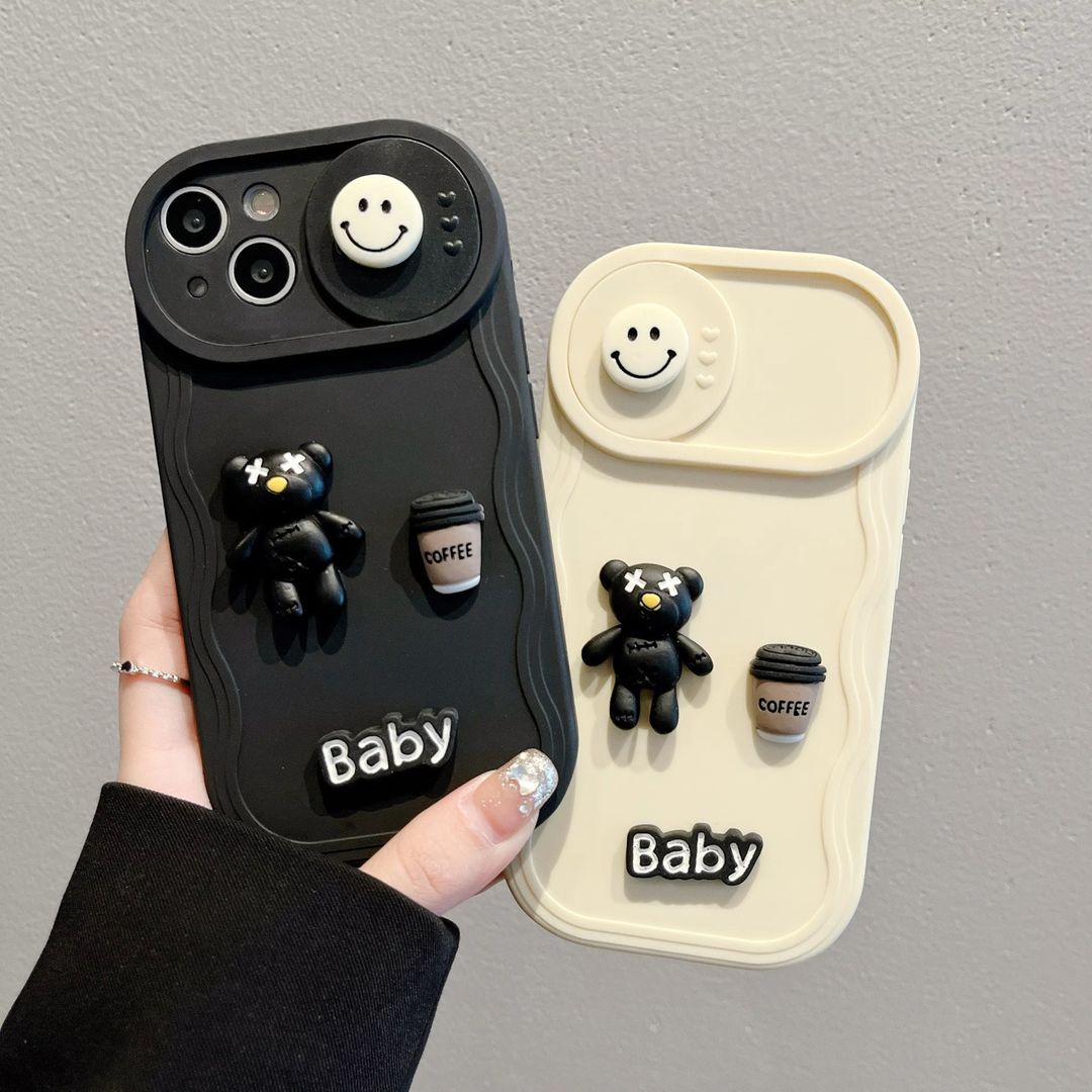 Cute 3D Teddy Bear iPhone Case – With Camera Protection!