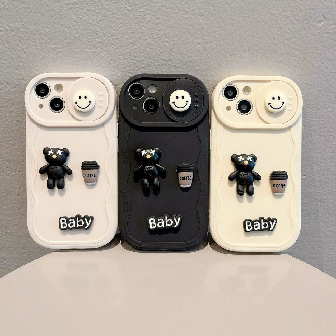 Cute 3D Teddy Bear iPhone Case – With Camera Protection!