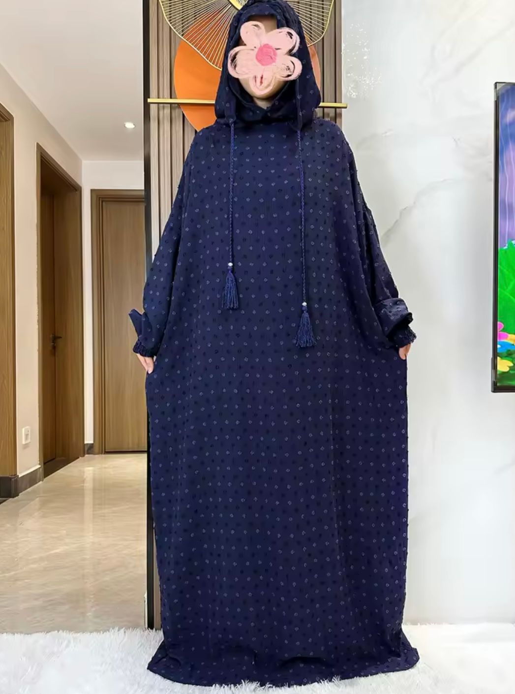 Abaya Double Couleur pour Femmes – Vêtements Islamiques d’Hiver, Robe de Prière Ramadan Style Dubaï/Turquie