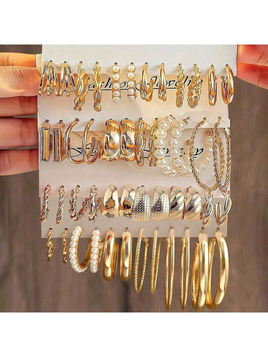 48 pièces/36 pièces Set de boucles d'oreilles en métal géométriques florales ajourées, boucles d'oreilles polyvalentes de style minimaliste, style INSTA