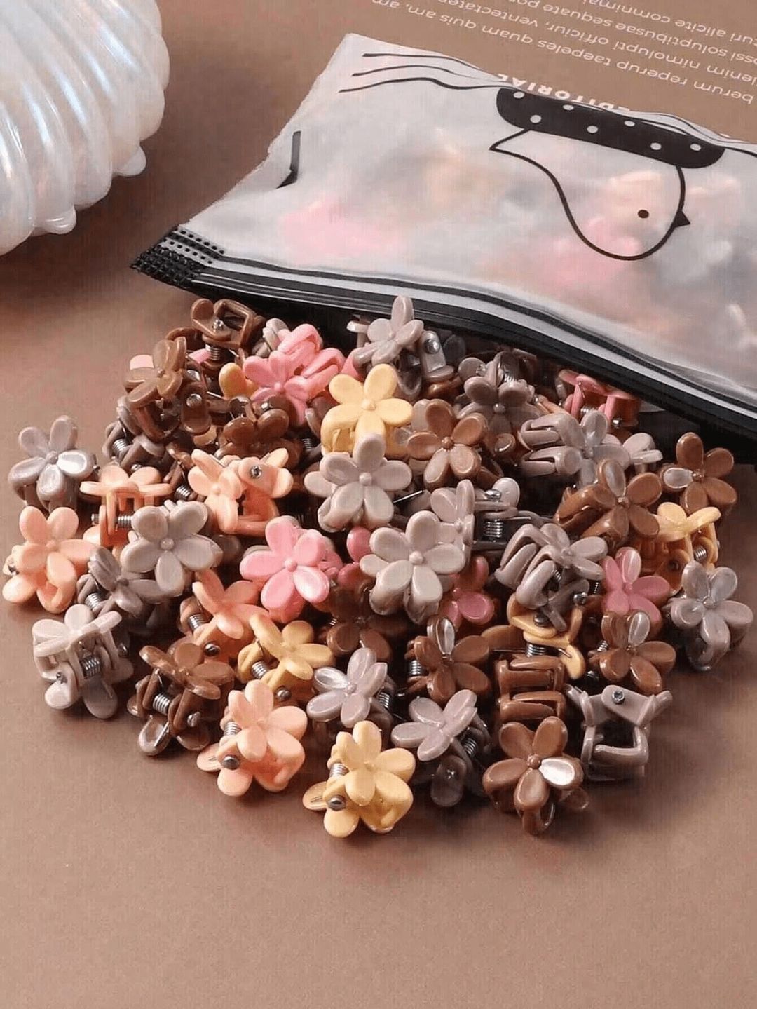 20/50 pièces Mini pinces à cheveux fleuries colorées pour femmes et filles - Accessoires mignons et décoratifs pour les accessoires capillaires