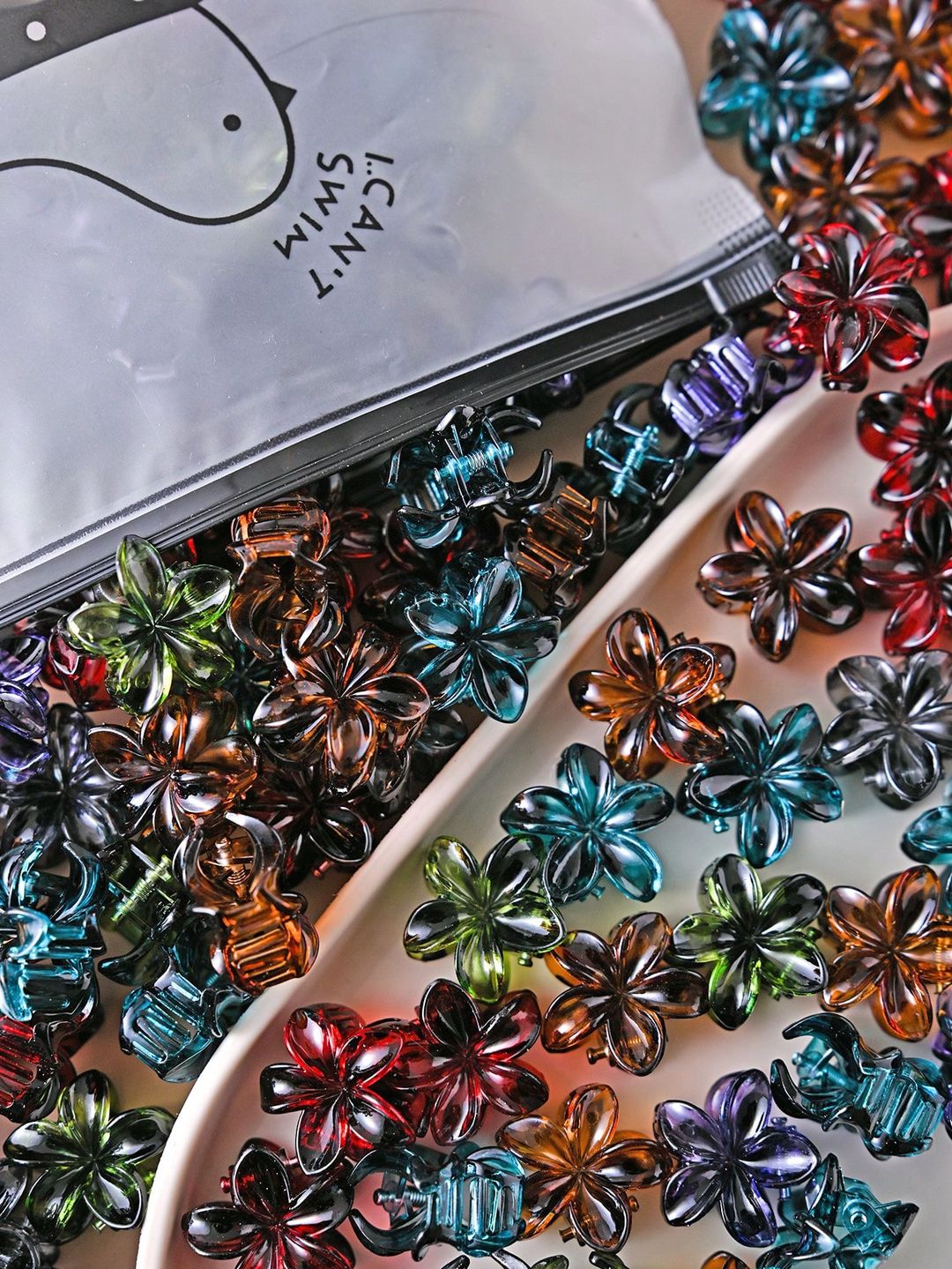 30 pièces Pinces à cheveux fleurs sombres, épingles à cheveux minimalistes et douces pour femmes, accessoires pour cheveux, pinces à griffes de beauté mignonnes