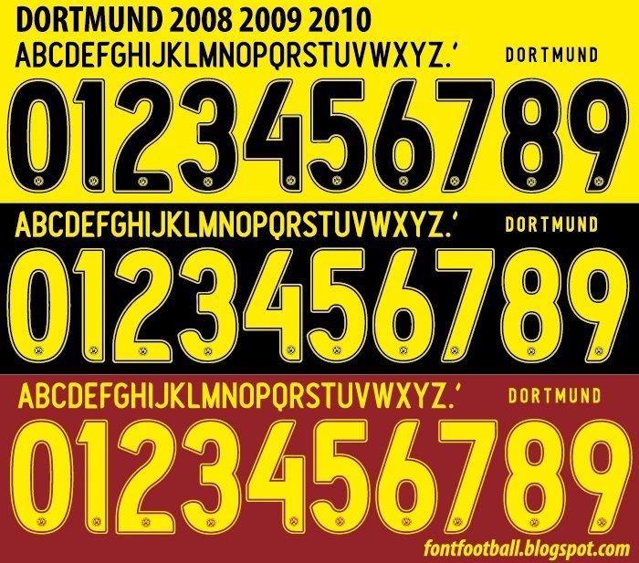 Font Vector Dortmund 2008 2009 kit