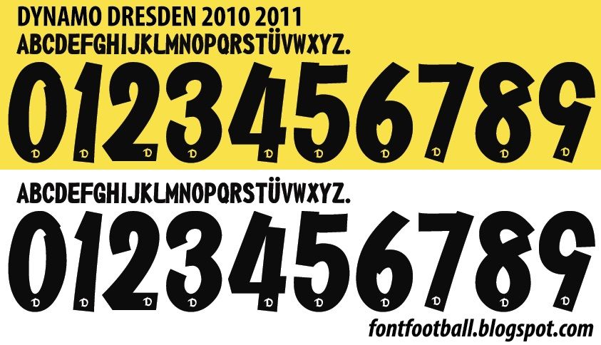 Font Vector Dynamo Dresden 2010 2011 kit