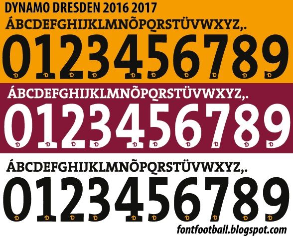 Font Vector Dynamo Dresden 2016 2017 kit