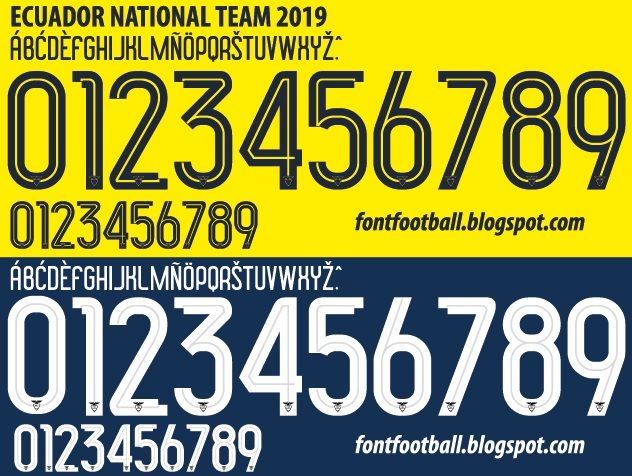 Font Vector Ecuador National Team 2019 kit