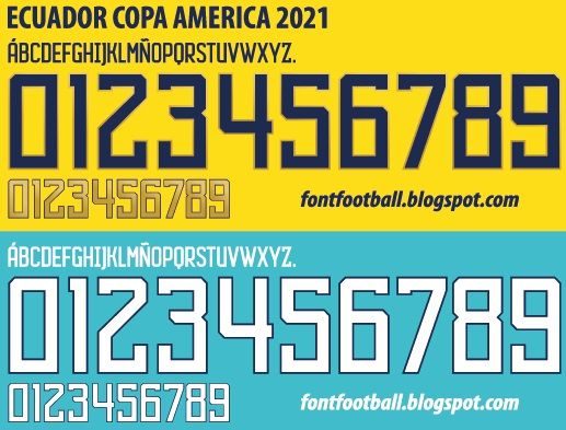 Font Vector Ecuador National Team Copa America 2020 2021 kit