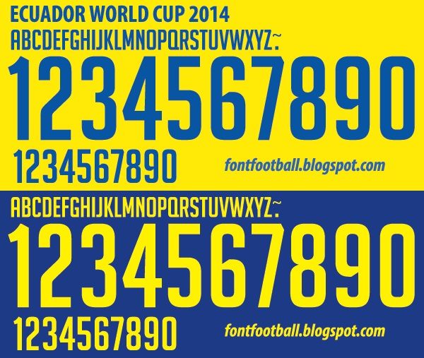 Font Vector Ecuador World Cup 2014 Kit