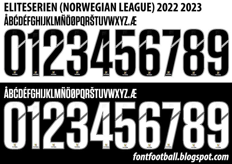 Font Vector Eliteserien Norwegian League 2022 2023 kit