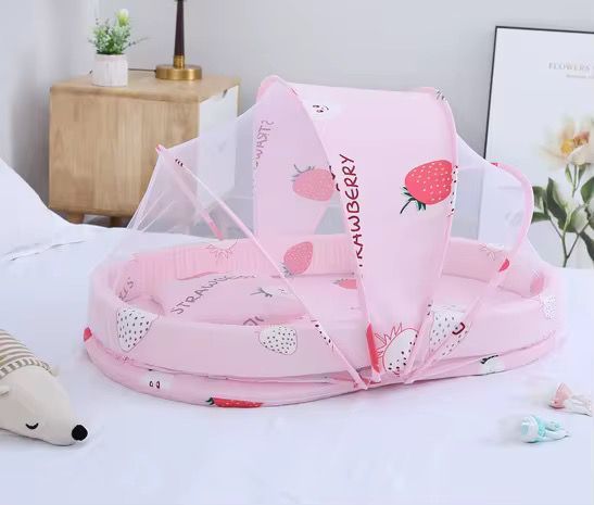 Lit Bébé avec Moustiquaire – Pliable et Confortable_article_N°:AHB_0018