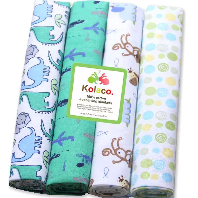 Langes Bébé Kolaco – Lot de 4 couvertures 100% coton_article_N°:AHB_0021