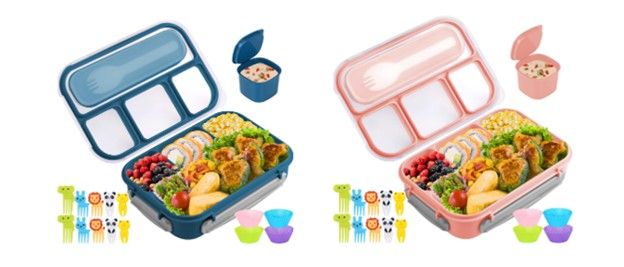 LONCHERA ESCOLAR BENTO CON COMPARTIMIENTOS Y ACCESORIOS