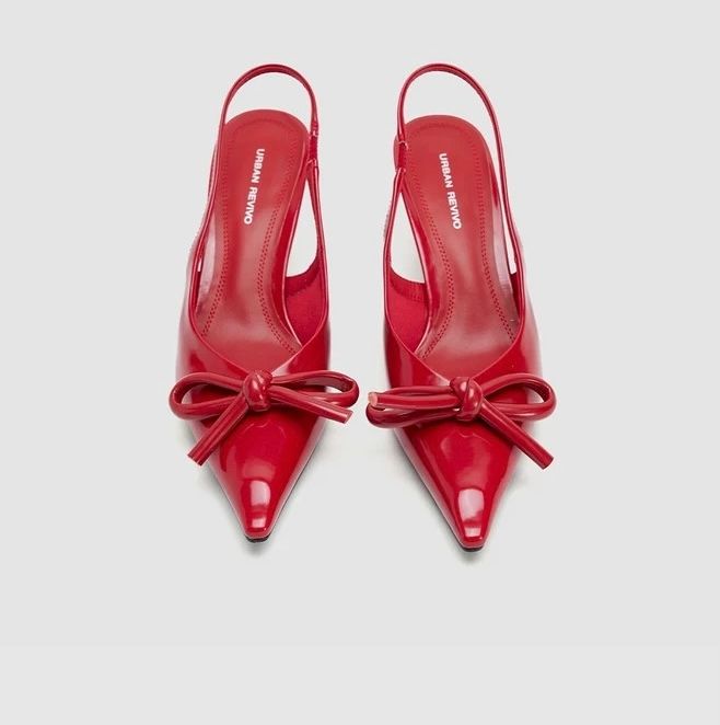 escarpins en cuir végétalien (rouge)