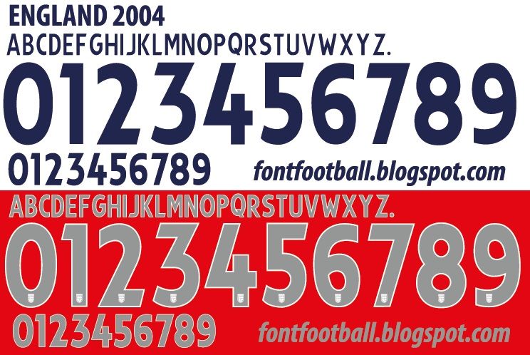 Font Vector England 2004 kit