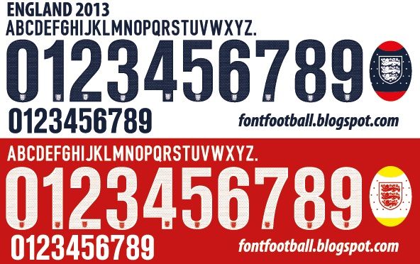Font Vector England 2013 kit
