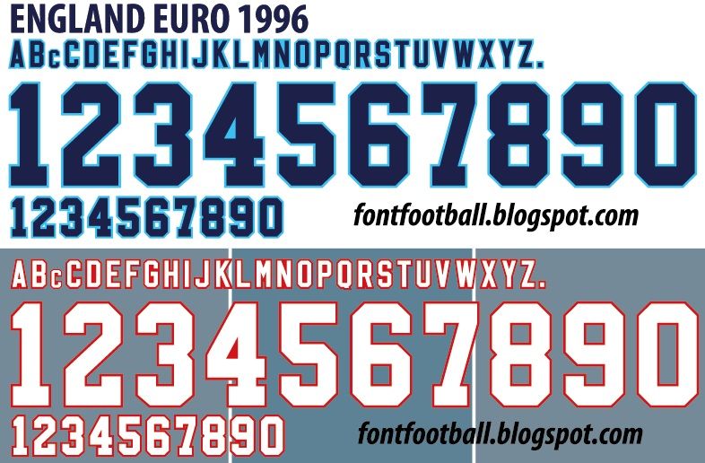Font Vector England Euro 1996 kit