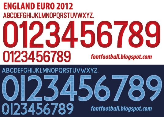 Font Vector England Euro 2012 kit