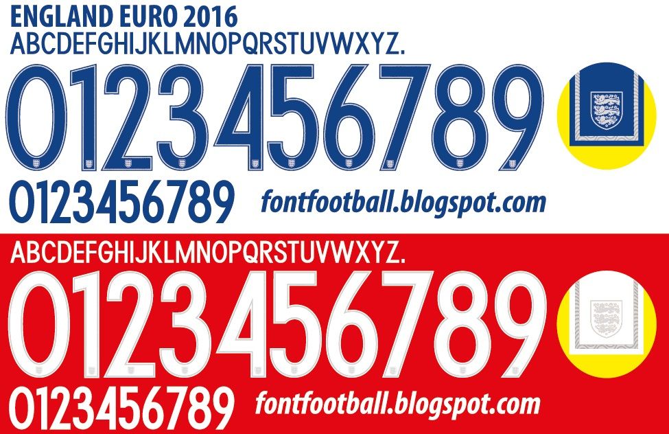 Font Vector England Euro 2016 kit