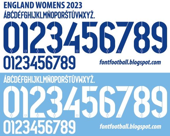 Font Vector England Womens World Cup 2023 kit