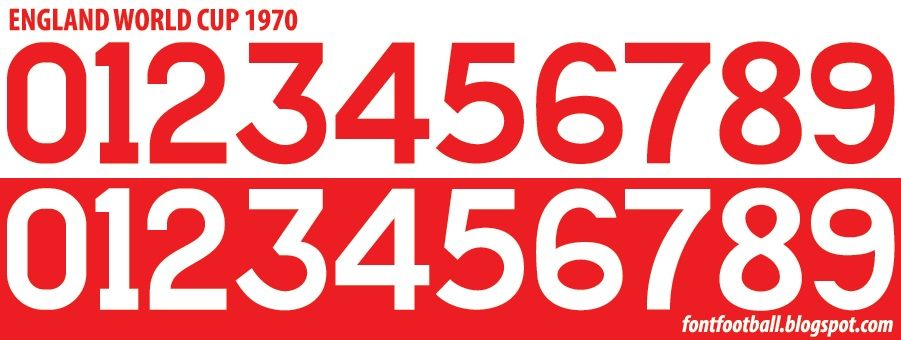 Font Vector England World Cup 1970 kit