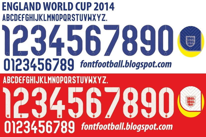 Font Vector England World Cup 2014 Kit