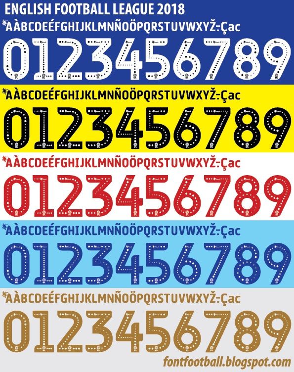 Font Vector English Football League 2018 Mind kit